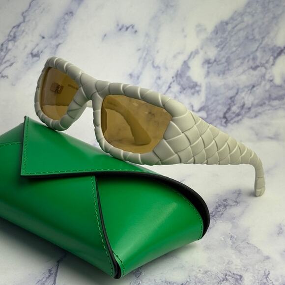 SALE! NEW Bottega Veneta BV1303S Ivory Braided Sunglasses $615 main image 5